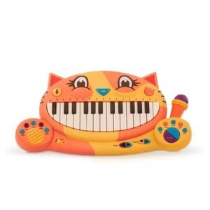 B. toys Meowsic Musical Cat Keyboard Piano w/ Microphone NEW Toddler Toy